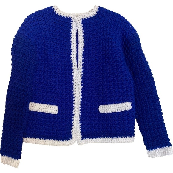Hand Crafted Sweaters - Crochet Handmade Knitted Short Sweaters Retro Coats Cardigan